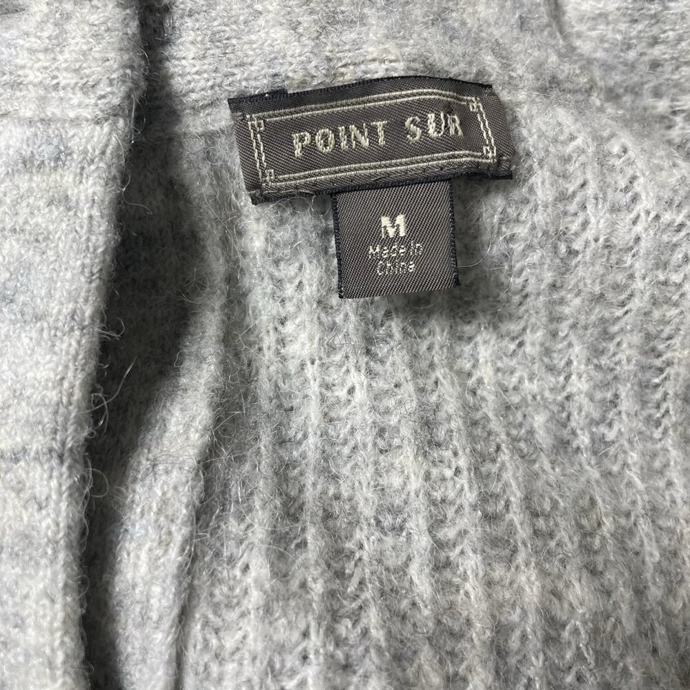 POINT SUR J.Crew Gray Open Back Sweater Buttons Women’s M Alpaca Gray - Picture 6 of 9
